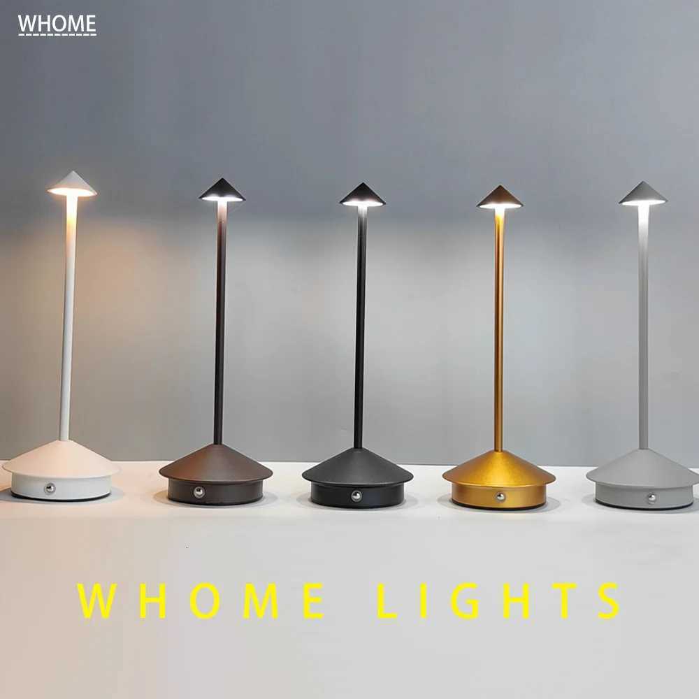 Cordless Table Lamp Portable LED Desk Lamp Mordern Rechargeable Nightstand Lamp in Aluminum Dimmable Table Light Indoor Outdoor M251128