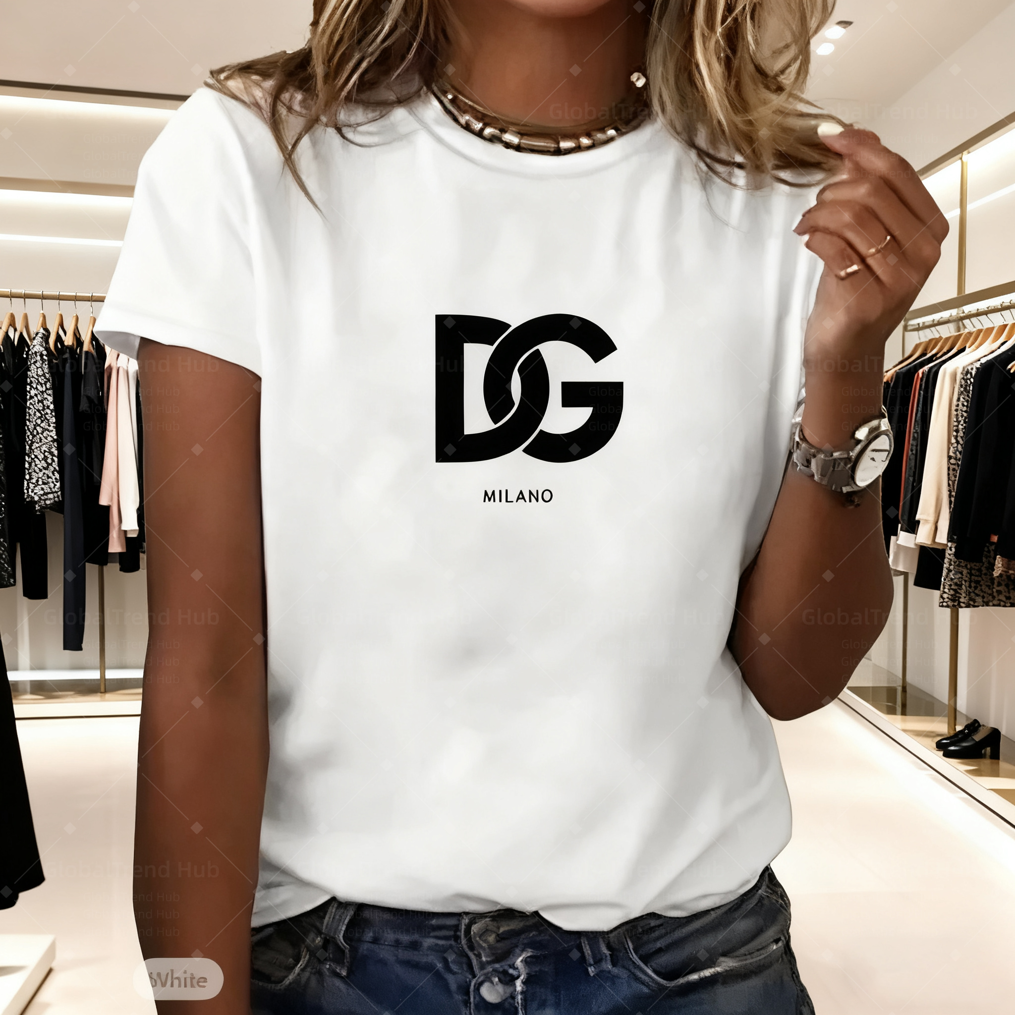 Designer women's T-shirt, fashionable and casual letter print 5D multi-functional style, suitable for daily outings and casual commutes. black and white 11 colors