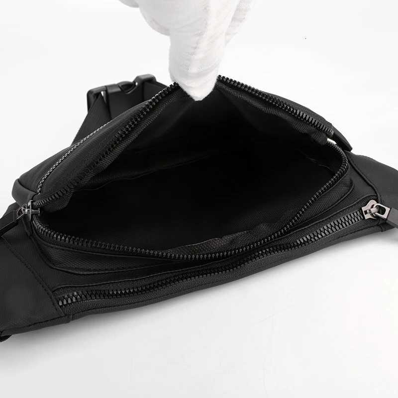 Mens multi compartment cross waist bag with adjustable strap and travel necessities suitable for daily commuting outdoor andT251128