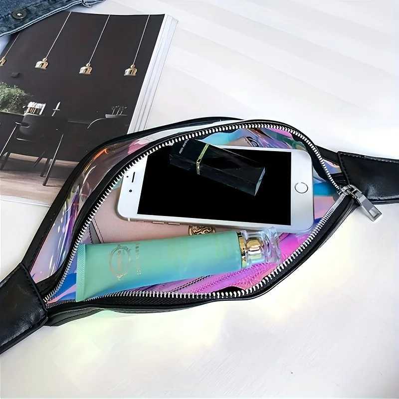 Transparent PVC Waist Bag with Laser Design Waterproof Crossbody Sports Phone Pouch for WomenT251128