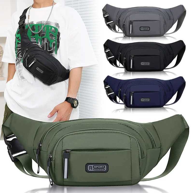 Brand new pure canvas mens multifunctional waist bag wear-resistant and waterproof sports and leisure waist bag anti-theft aT251128