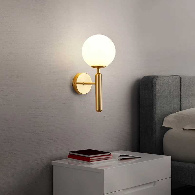 Modern Wall Lamp Simple Living Room Bedroom Wall Mounted Lampshade Iron Material Lighting Fixture M251128
