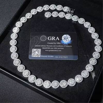 925 Silver Moissanite Cuban Chain Necklace for Men 13mm with Mozambican Accessories