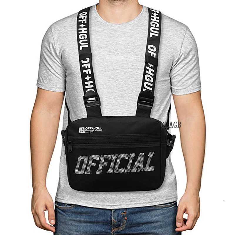 2022 Fashion Streetwear Men Hip-Hop Chest Bag Tactical Two Straps Chest Rig Bags Trendy Style Rectangle Chest Utility PackT251128