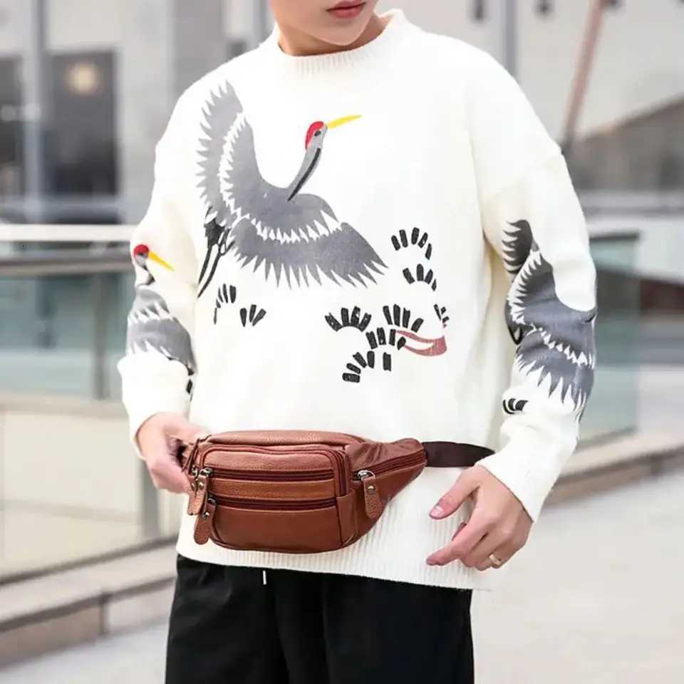 Multi-layered Mens Waist Bag Fashion Waterproof Large Capacity Travel Phone Bag PU Leather Zipper Waist Purse PackT251128