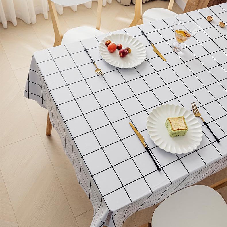 T0264 PVC tablecloth waterproof and oil-proof washable coffee table tablecloth rectangular light luxury diamond tablecloth wholesale
