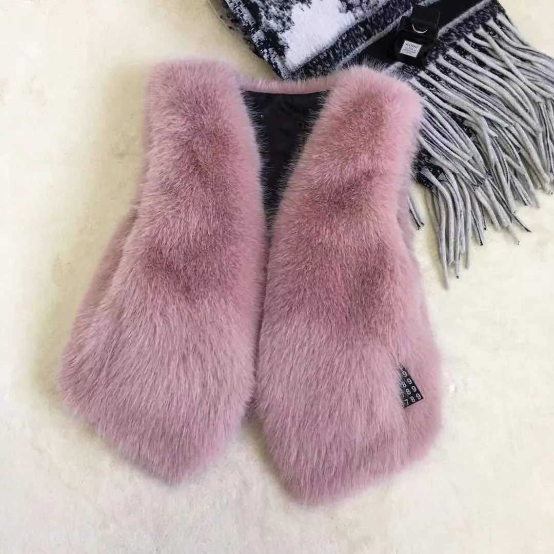 Women Fur Vest New Autumn Winter Female Waistcoat Korean Warm White Black Pink Faux Fur Jacket Fashion Tank Top Sleeveless CoatsT251128