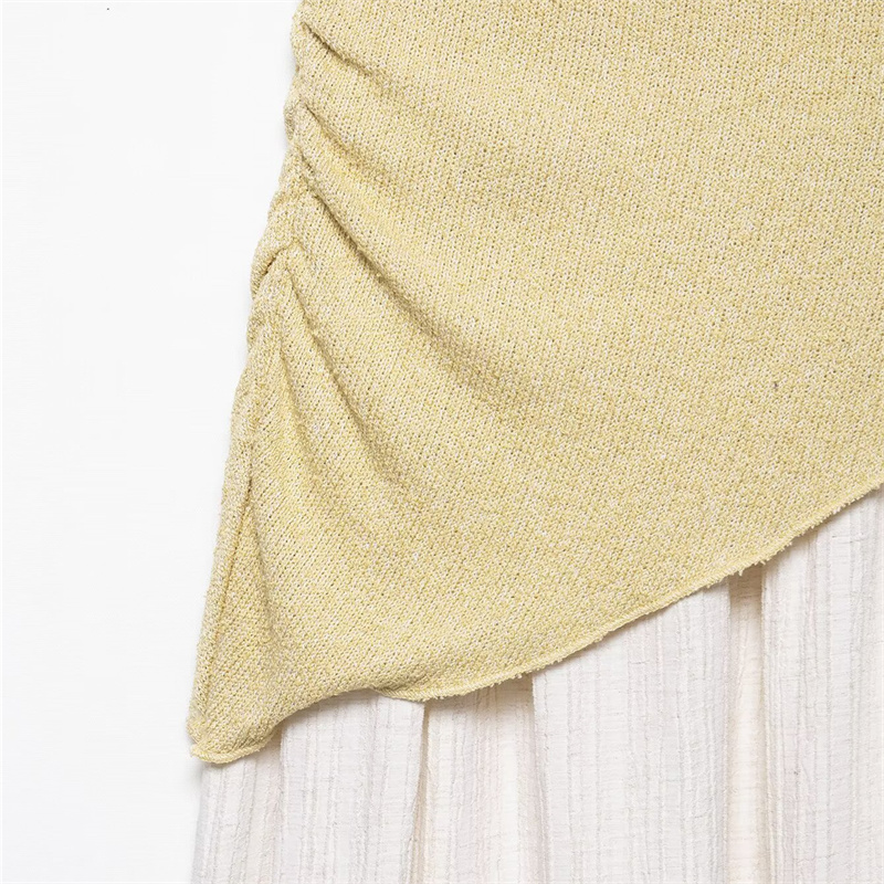 2025 Summer New Casual Women's Splicing Neck Collar Sleeveless Temperament Long Dress