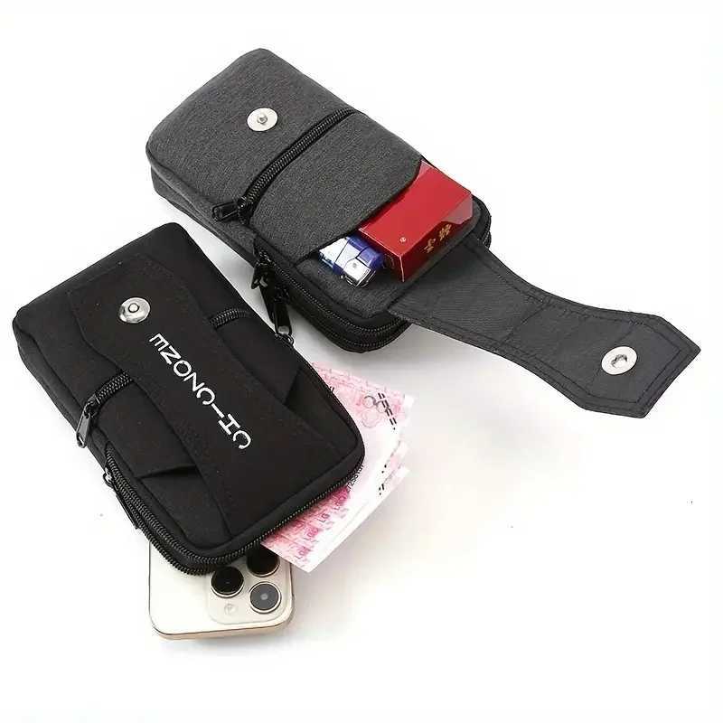 Mens Canvas Waist Bag Adjustable Crossbody Phone Pouch with Card Slots Large Capacity OrganizerT251128