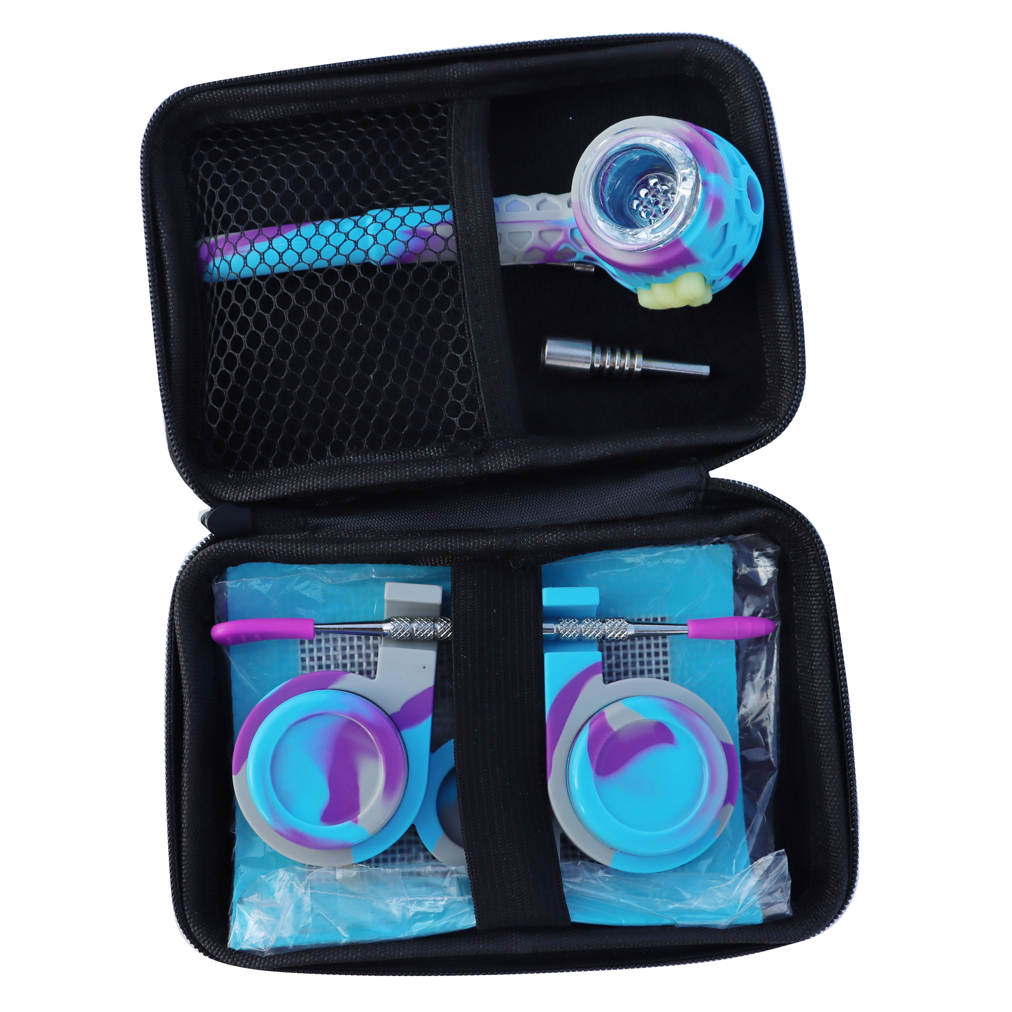 Silicone Smoking Hand Pipes Kit Silicone Pad Mat Smoke Wax Tools Kit For Tobacco Dry Herb Spoon Silicone Pipes With Hookah nectar collector tobacco Ac