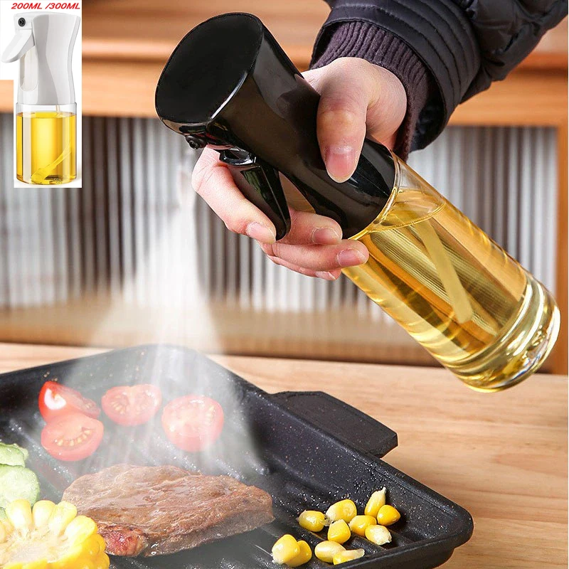 200ml/300ml Glass Spray Bottle Kitchen BBQ Cooking Olive Oil Dispenser Camping Baking Empty Vinegar Soy Sauce Sprayer Containers