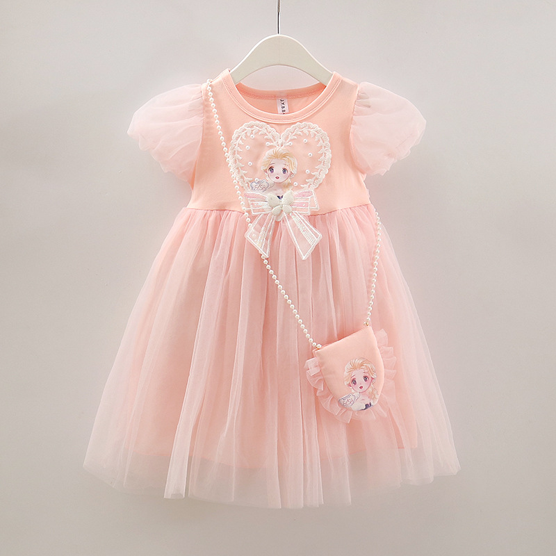 Disney birthday outfit dress princess dress beach dress children's designer clothing children's baby Elsa dress baby summer baby puffy dress