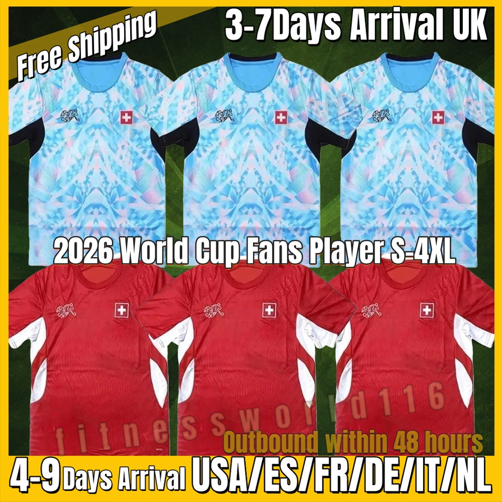 xxxl 4xl 2026 World Cup Switzerland National Team Soccer Jerseys ELVEDI AKANJI ZAKARIA SOW RIEDER EMBOLO SHAQIRI home away Football shirts mens kids S-4XL