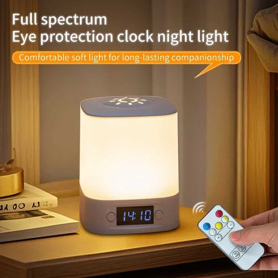 Rechargeable Led Night Light with Time Display USB-Powered Adjustable Brightness Bedside Lamp for Baby Nursery Reading Bedroom M251128