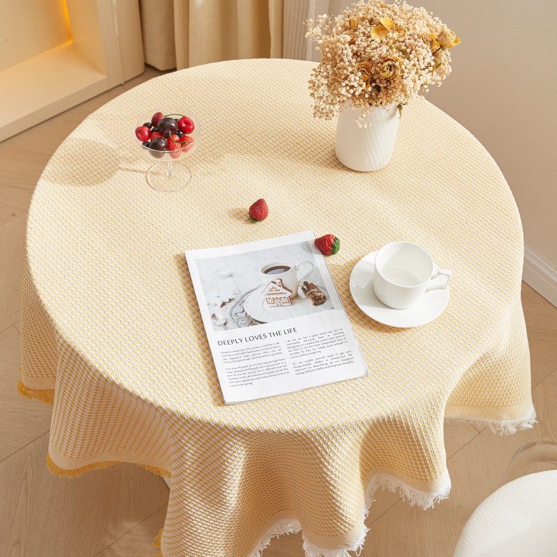 A847ins Wind Lace White Tablecloth Round Table Square Table Tea Table Bedside Table Desk Photo Background Cloth Tablecloth
