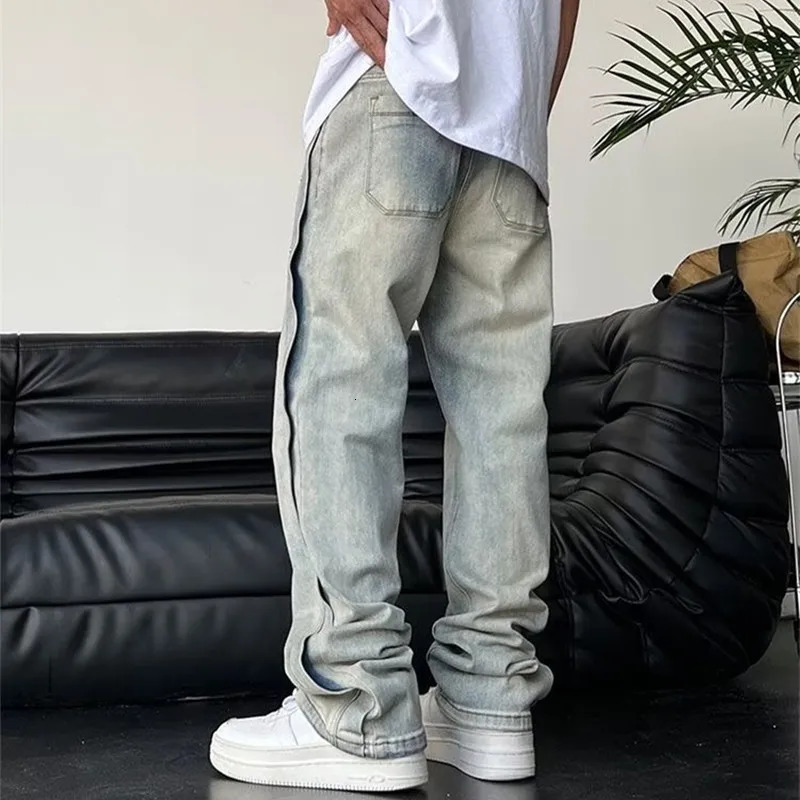 Cool Retro Washed Baggy Men Hip Hop Jeans Pants Fashion Straight Vintage Loose Denim Trousers Y2K Clothes 251128