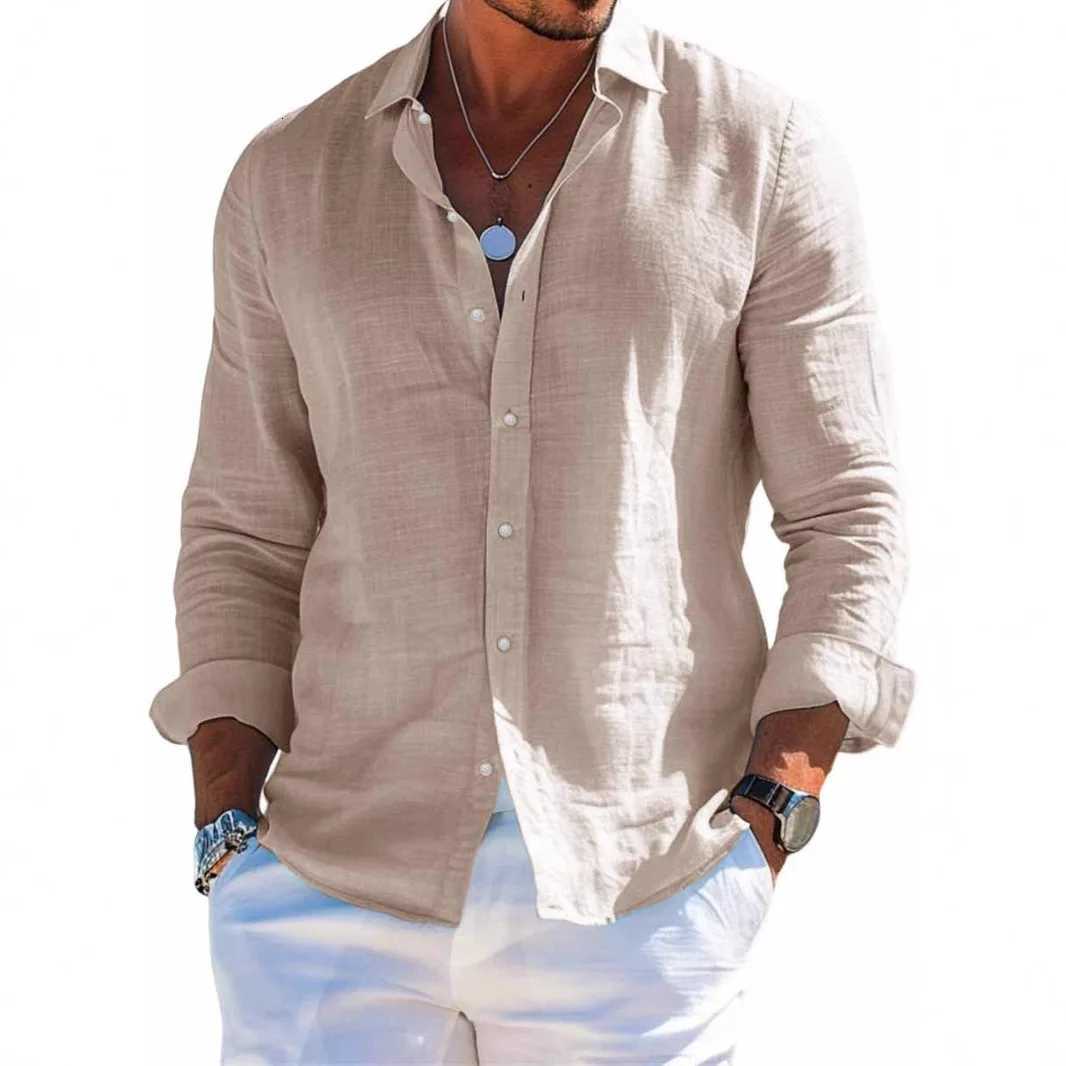 2025 Autumn Winter Mens Thermal Fleece Long Sleeve V Neck solid color Button Casual Polo ShirtW251128
