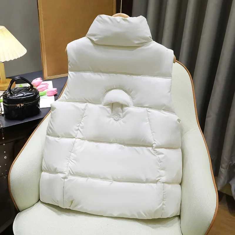Down Cotton Vest Women 2025 New Autumn Winter Fashion Stand Collar All-Match Warm Sleeveless Waistcoat Jacket Ladies Female TopsT251128