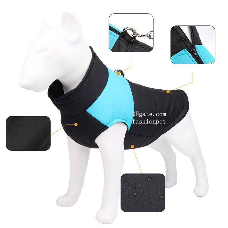The Dog Face Dog Jacket Designer Dog Apparel Waterproof Dog Winter Coat, Cold Weather Dog Clothes Sport Vest with Zipper Closure and Leash Ring for Wa