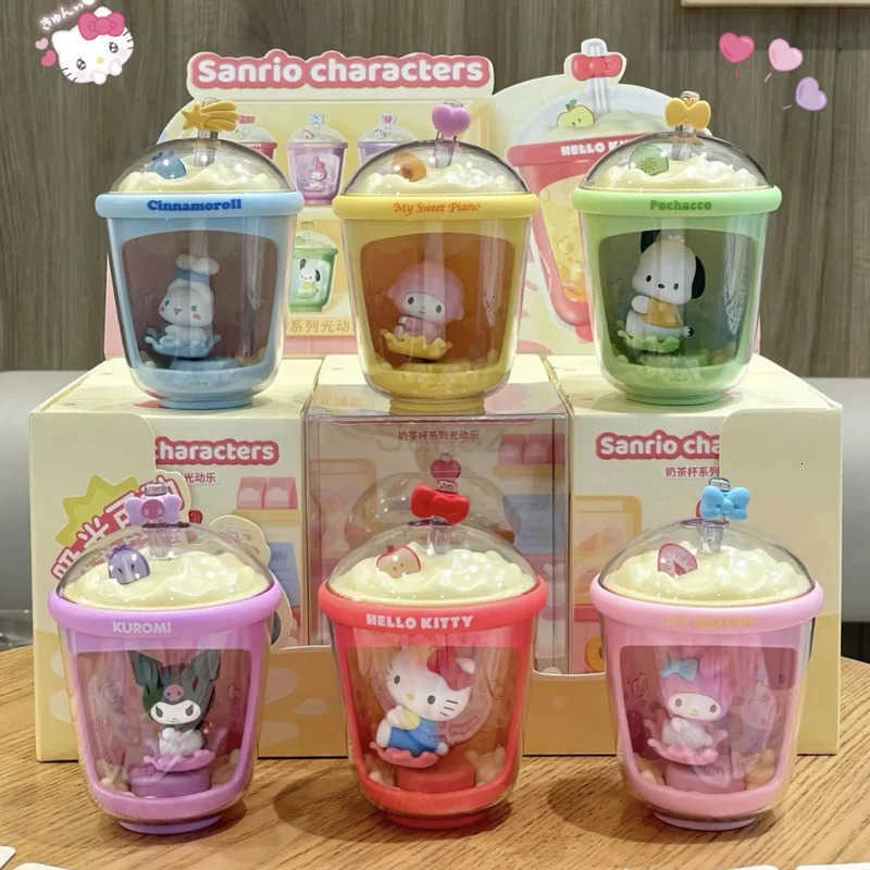 Sanrio Milk Tea Cup Series Genuine Characters Photodynamic Music Creative Cute Hand-Made Movable Ornaments GirlS Birthday Gift H2512171