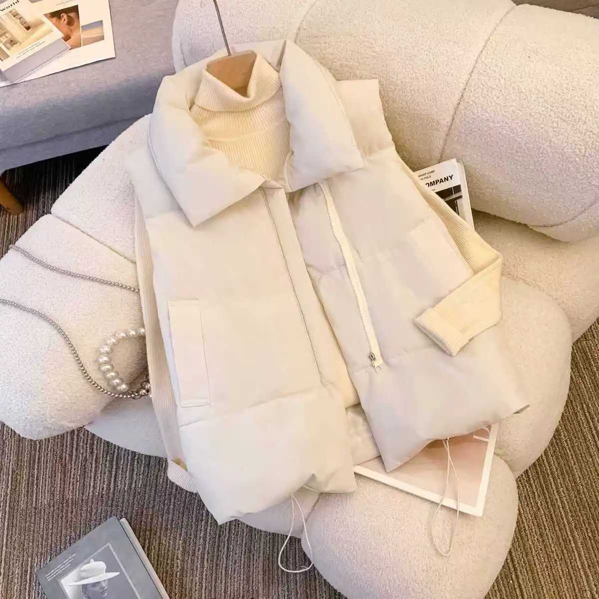 Winter Warm Padded Vest Womens Vest Sleeveless Jacket Casual Elegant Tank Top New In Coats Jackets Matching Chic OuterwearsT251128