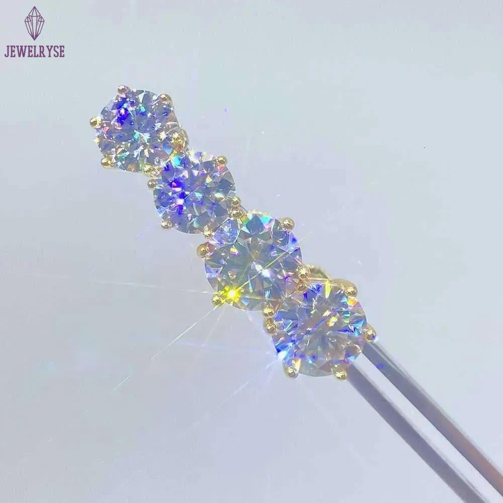 Pass Diamond Tester Classic 6 Prong 925 Sterling Silver Moissanite Screw Back Stud Earrings