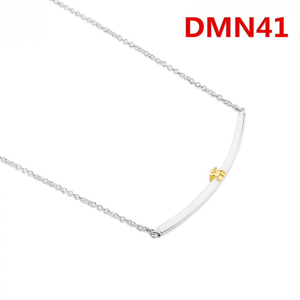 Fashion Women Silver Gold Stainless Steel Bear Heart White Pearl Animal Round Circle Pendant Necklace Jewelry