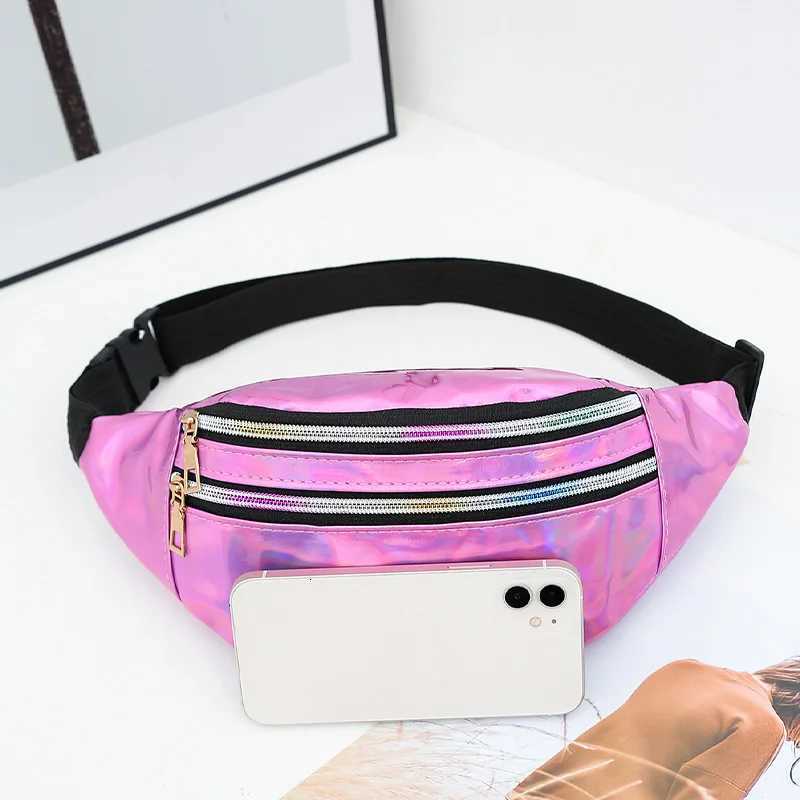 Trendy Personality Womens Waist Bag Laser Cool Lightweight Sport Leisure Female Belt Bag Waist Packs For Outings TravelT251128