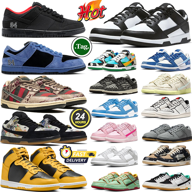 Wu-Tang Freddy Krueger Rammellzee running shoes men women Panda Triple Pink Grey Frog Rodeo Tourmaline mens trainers outdoor sneakers big size 46 47