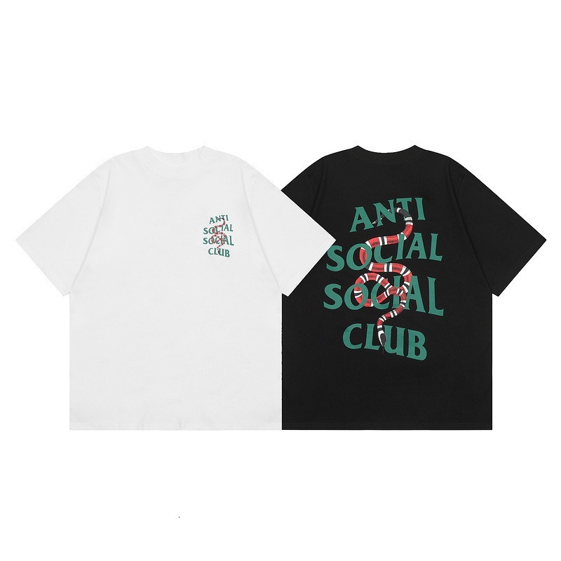 Antisocial Social Club Shirt T Shirt Socio Club High Street Scorpion Snake Graphic Shirts Tiger Letter Printed Casual Short Sleeved Letter Print T-Shirt a55