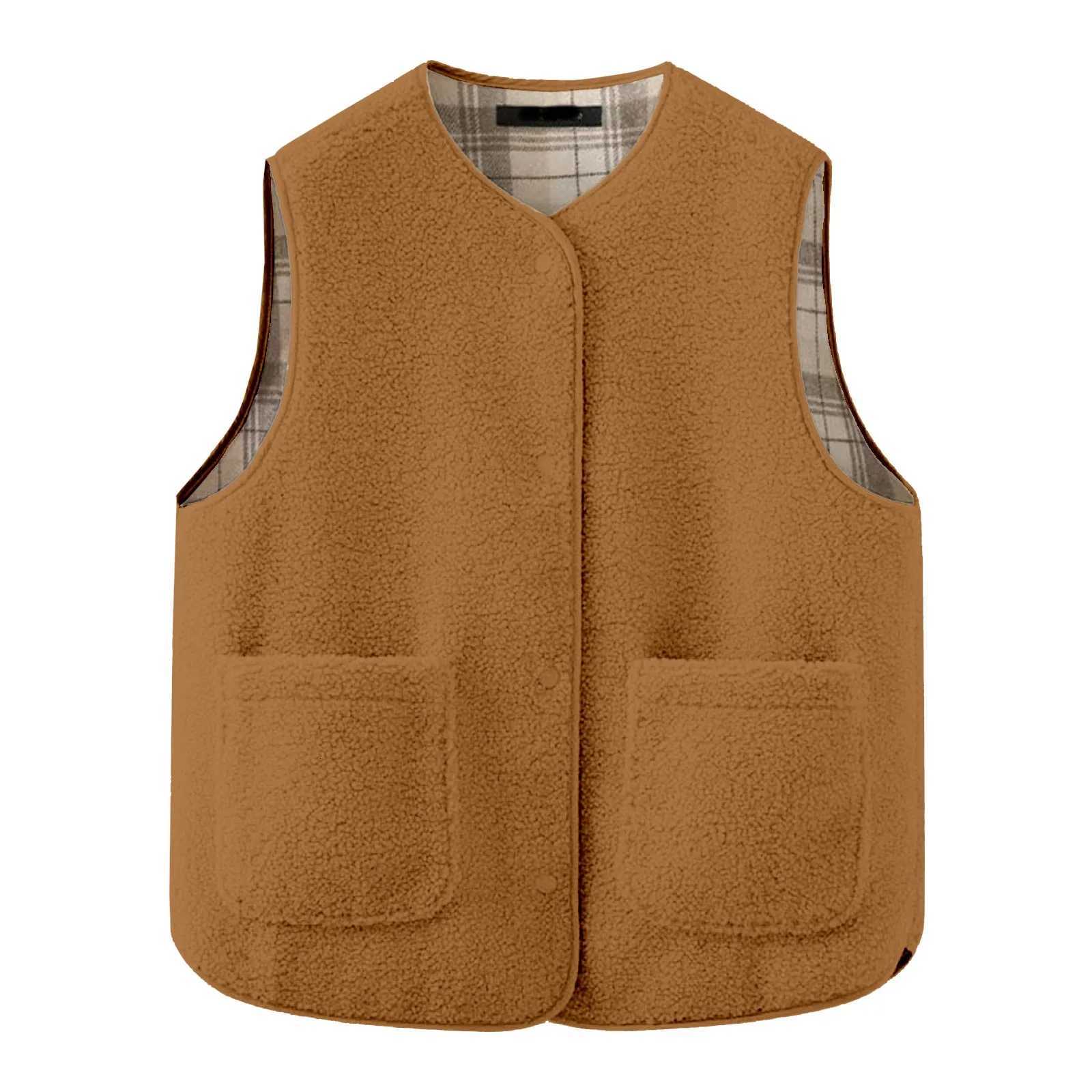 High Quality Double-Sided Lamb Wool Waistcoat Winter Plush Sleeveless Vest Warm Jacket Korean Style Coat For Women Chaleco LanaT251128