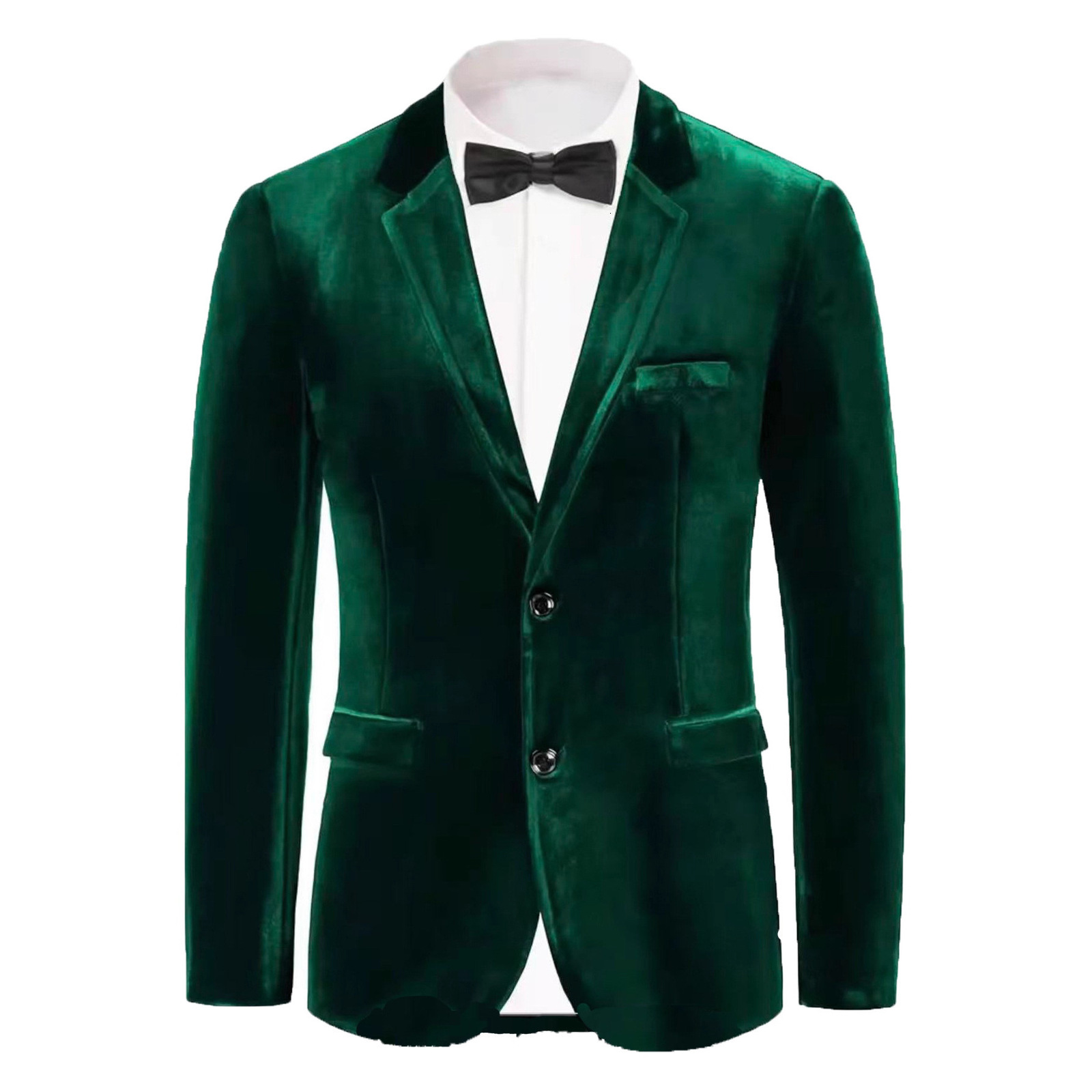 2025 Autumn Winter New Mens Casual Slim Fit Velvet Blazer Small Suit Trend