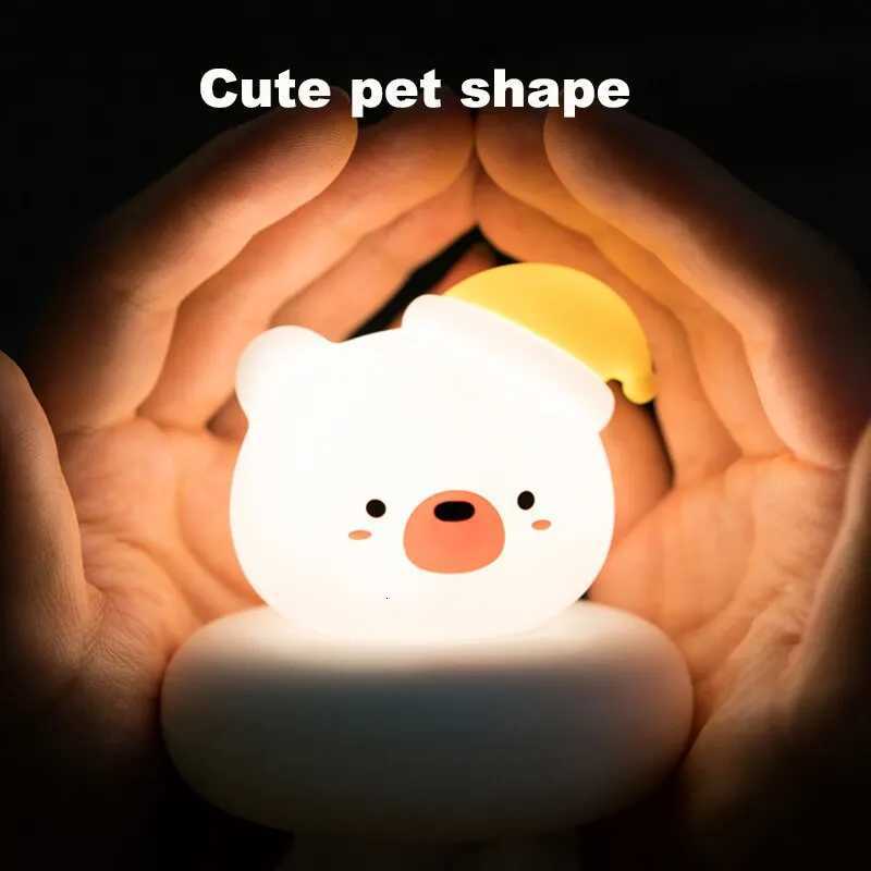 USB Charging Night Light Cute Clap Control Pet Shaped Sleep Lamp Bedroom Decorative Childrens Gift Toy Night Atmosphere Lamp M251128