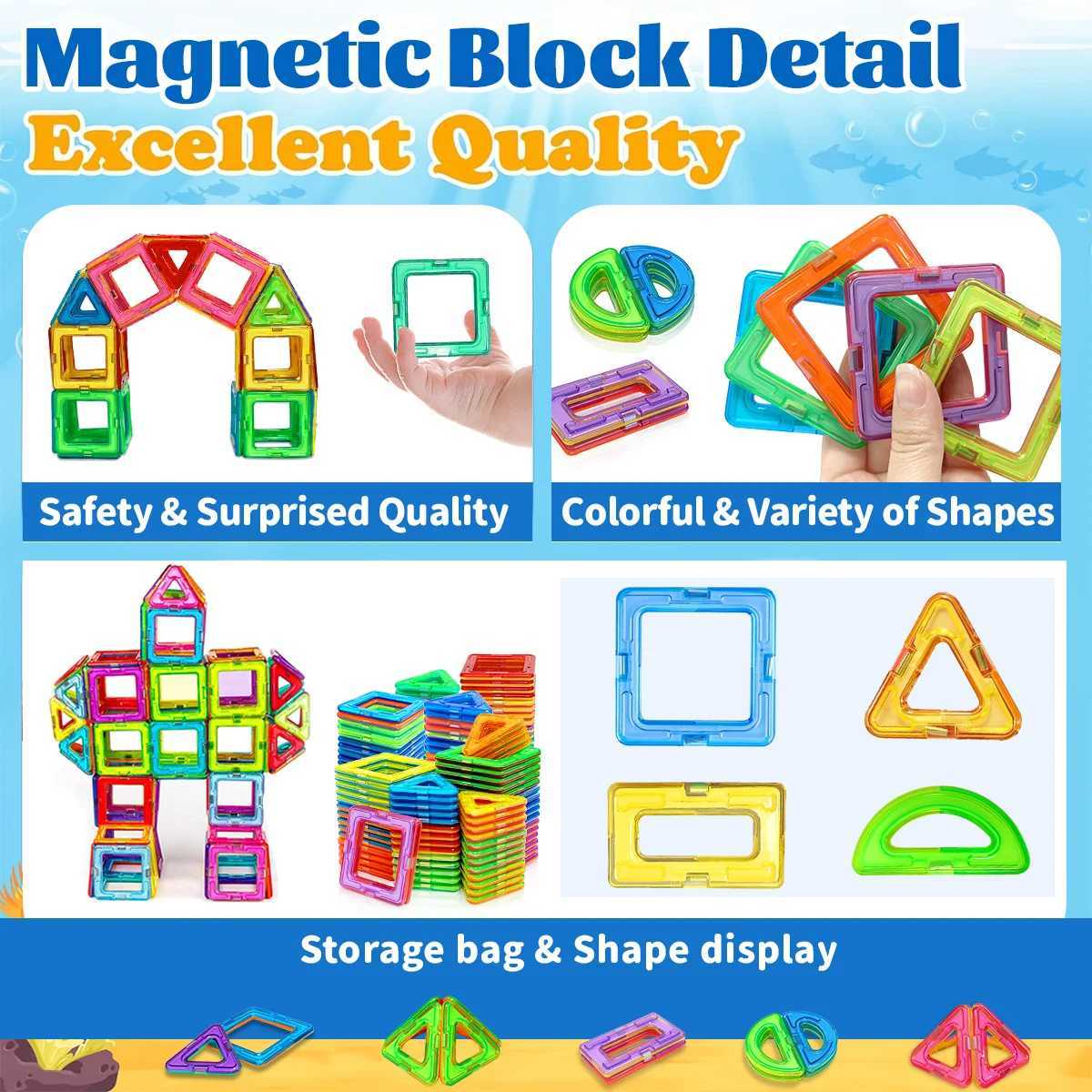 Magnetic Building Blocks DIY Magnets Toys medium size STEM Toys Construction Toys Learning Educational Magnet Toys Y251128