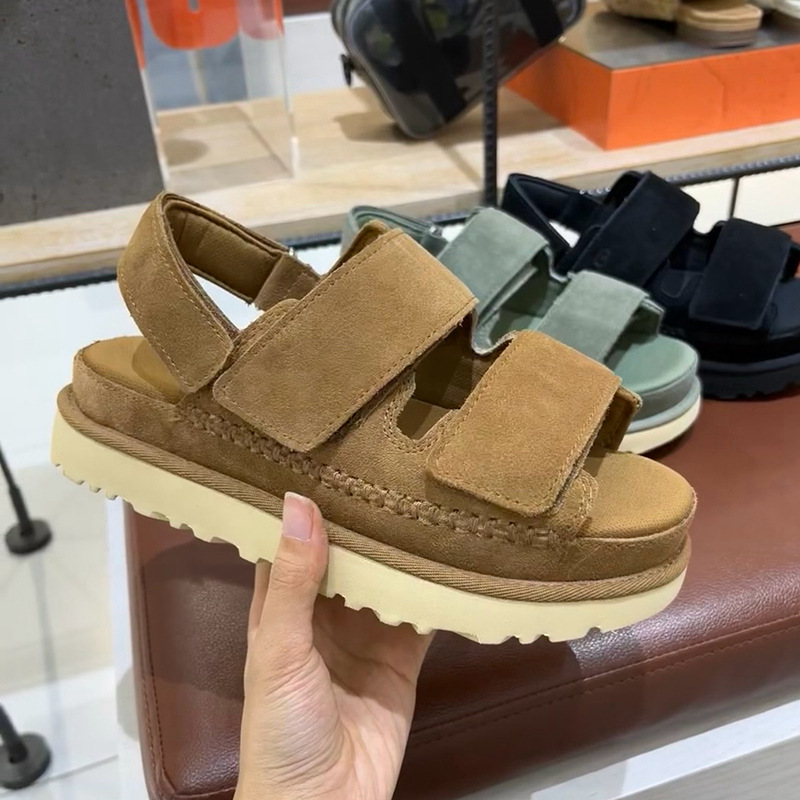 Soled Thick Women's Summer 2024 New Fashion Round Head Sandals Elastic Band Ankle Strap Casual Shoes Female Versatile