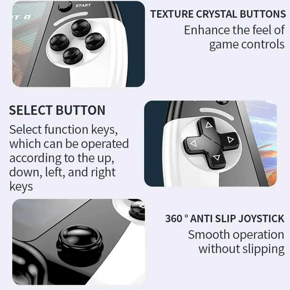 X9 handheld game console with 5.5-inch screen, featuring ten classic arcade game emulator functions for handheld devices M251111
