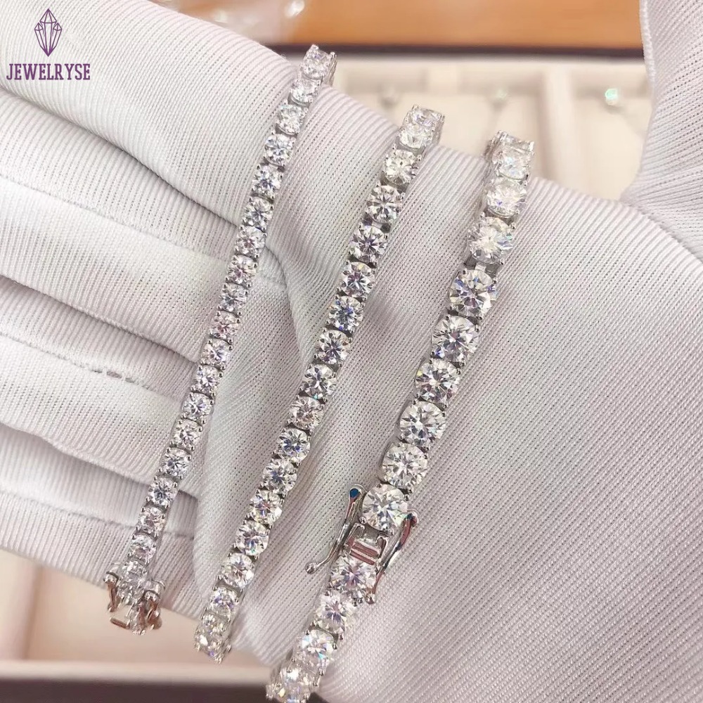 Grace Jewelry 3mm 4mm 5mm Mossanite Iced Out 925 Silver Grown Diamond Vvs Gra Moissanite Tennis Bracelet for Men Woman