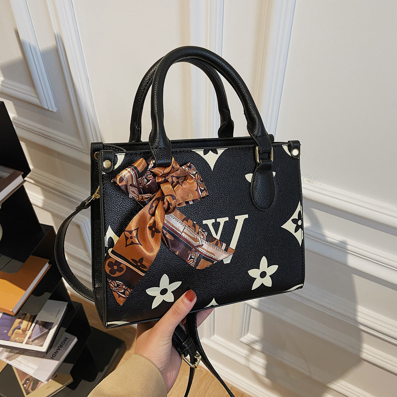 2025 Trendy Women's Handbag Set: Versatile Bow-Tie Tote + Crossbody Purse with Letter Accent | Premium Soft PU Leather & Free Worldwide Delivery