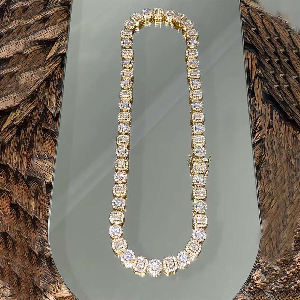 Purple 10mm necklace chilled square long stick breadflower tennis ball cluster chain white gold