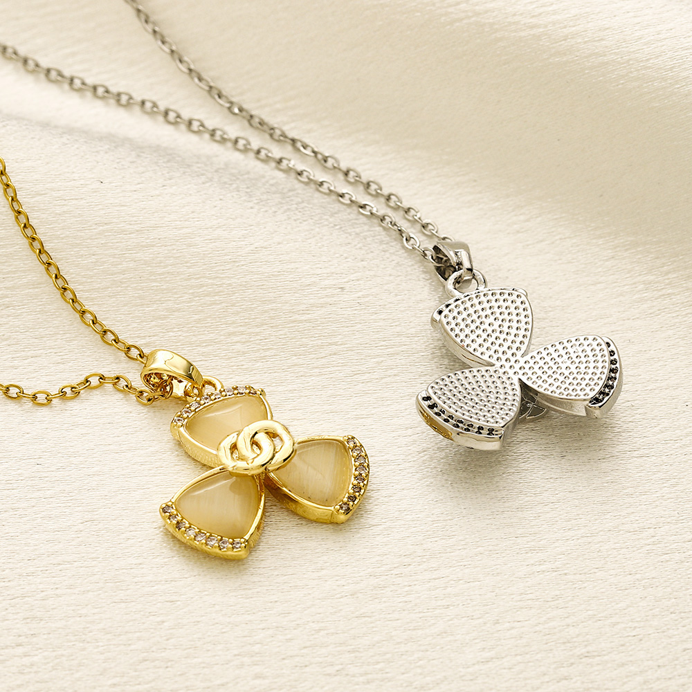 Crystal Pendants Necklaces Classic Wedding Designer High Quality Gold Plated Stainless Steel Letter Choker Pendant Necklace Chain Jewelry Accessories