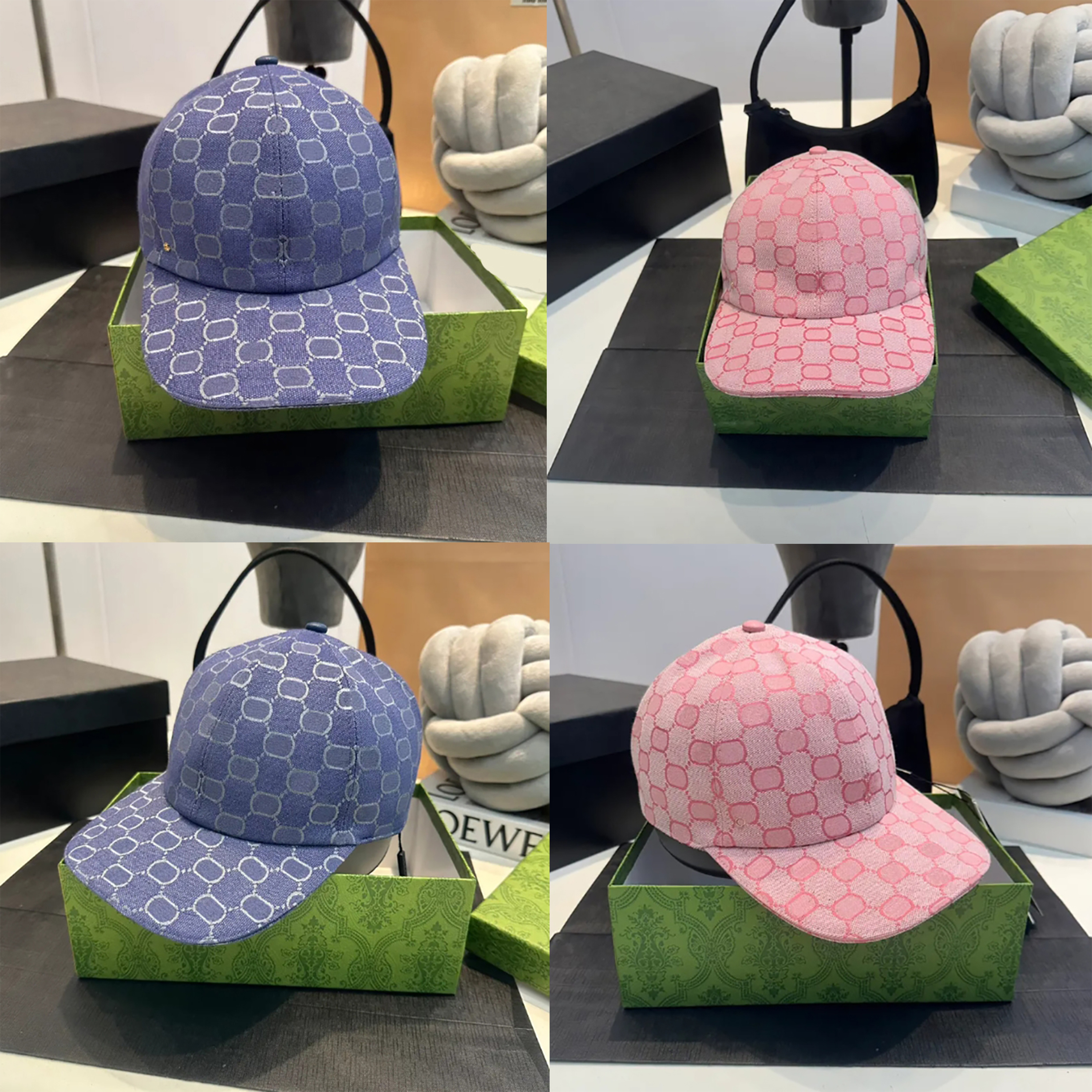 Designer Ball Caps Fashion Hat for Man Woman Luxury Baseball Cap Breathable Sunshade Hats Pink Blue Color