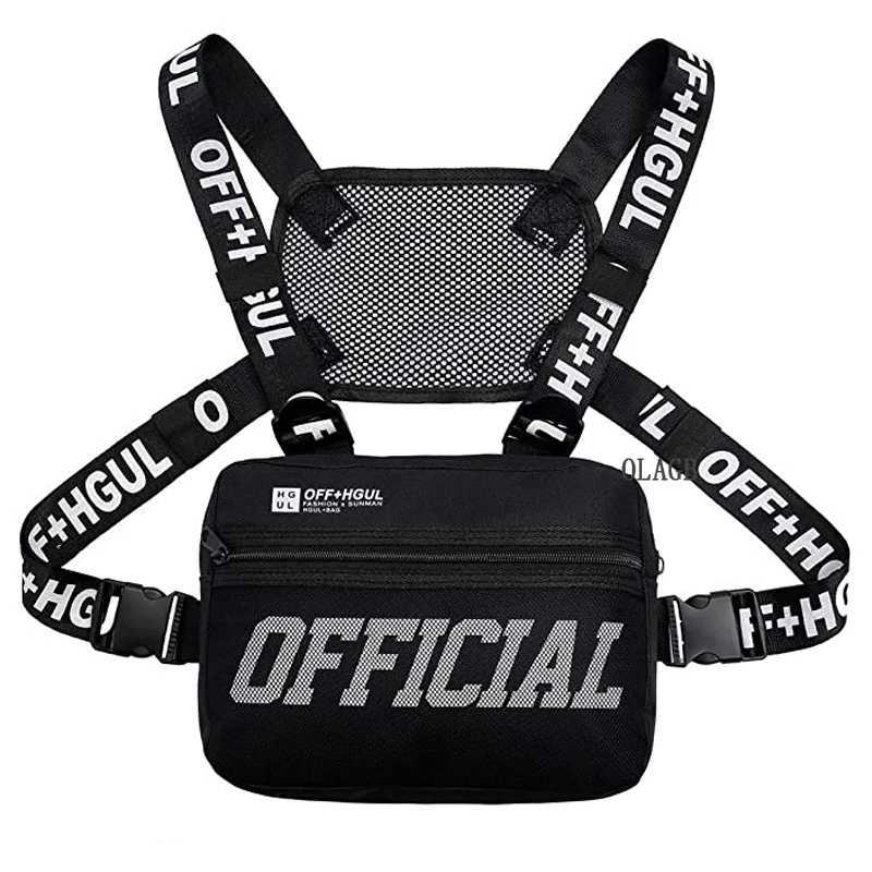 2022 Fashion Streetwear Men Hip-Hop Chest Bag Tactical Two Straps Chest Rig Bags Trendy Style Rectangle Chest Utility PackT251128