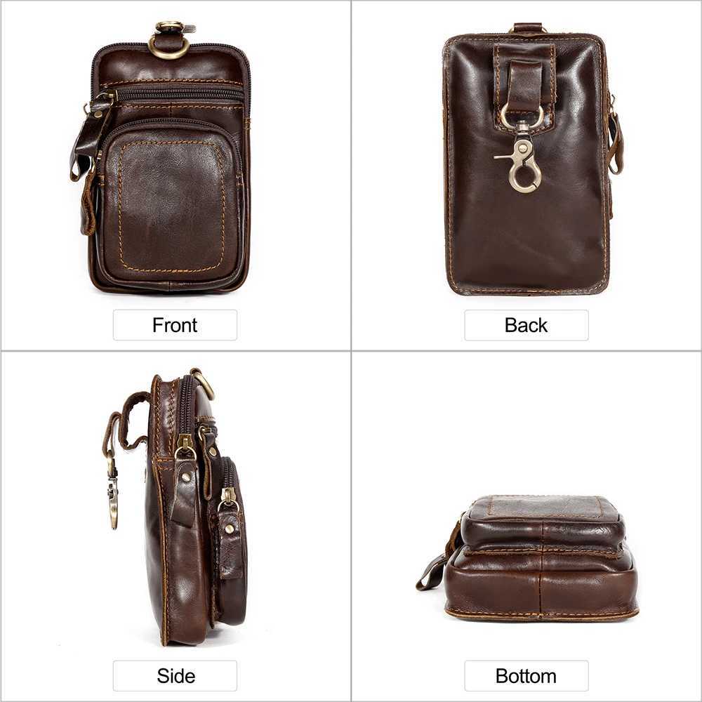 JOYIR Mens Leather Waist Bag Vintage Cowhide Leather Man Belt Pouch Casual Male Fanny Pack Waist Pack Phone Pouch NewT251128