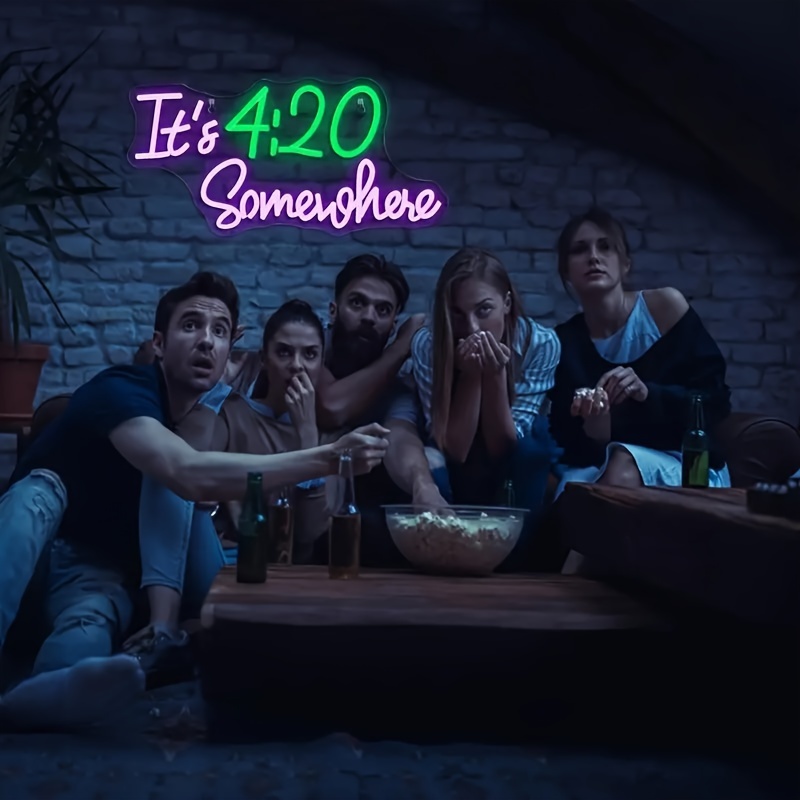 4:20 Chic Customizable 'Somewheresville' Dual Color Neon Lighting Fixture Ideal for Modern Spaces