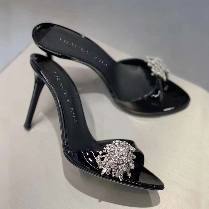 Summer Fashion Rhinestone Snake Shape Ankle Strap Stiletto High Heels Womens Sandals Sexy Party Dress Shoes250102
