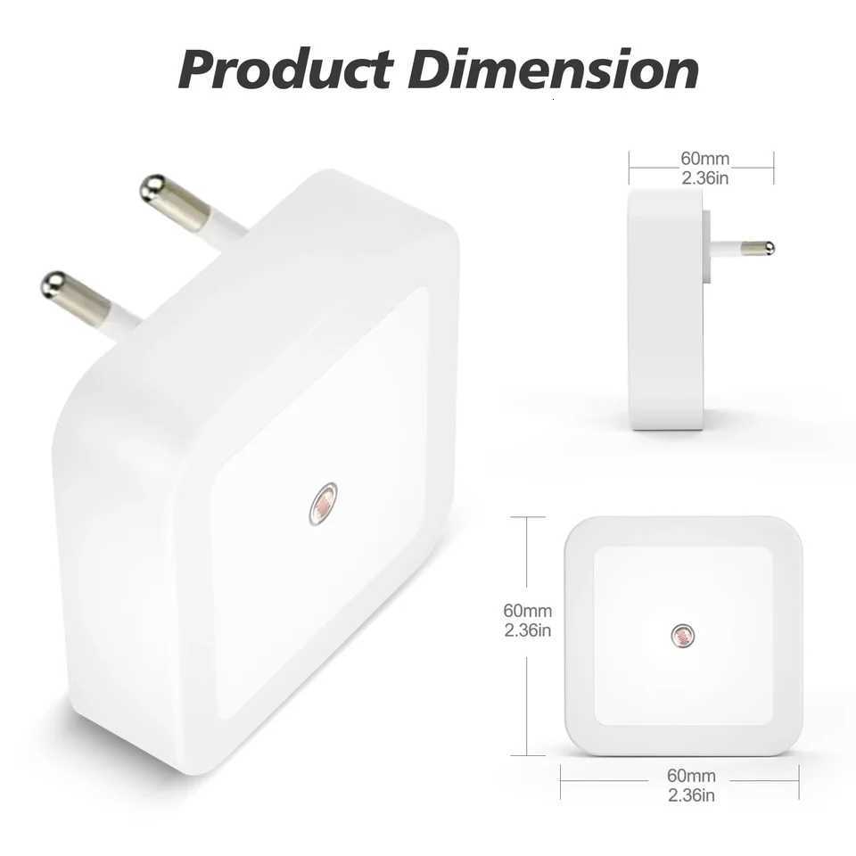 1-8pcs LED Night LightPlug in Night LampDimmable Indoor LightingDecorative Wall Light for CorridorCabinetToiletKids Room M251128