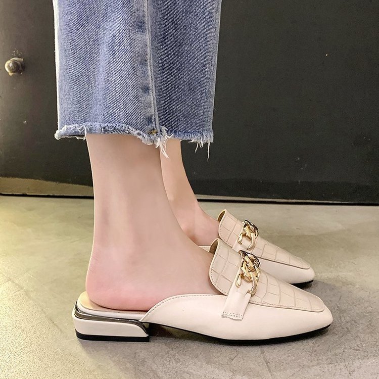 Slippers Low Shoes Ladies' Luxury Slides Slipers Women Shallow Female Mule Cover Toe Fringe Loafers Designer Mules Flat PU