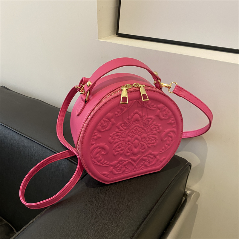 Fashion 2025 Round Bucket Bag for Women - Waterproof PU Designer Handbag Korean Minimalist Shoulder Bag + Free Shipping