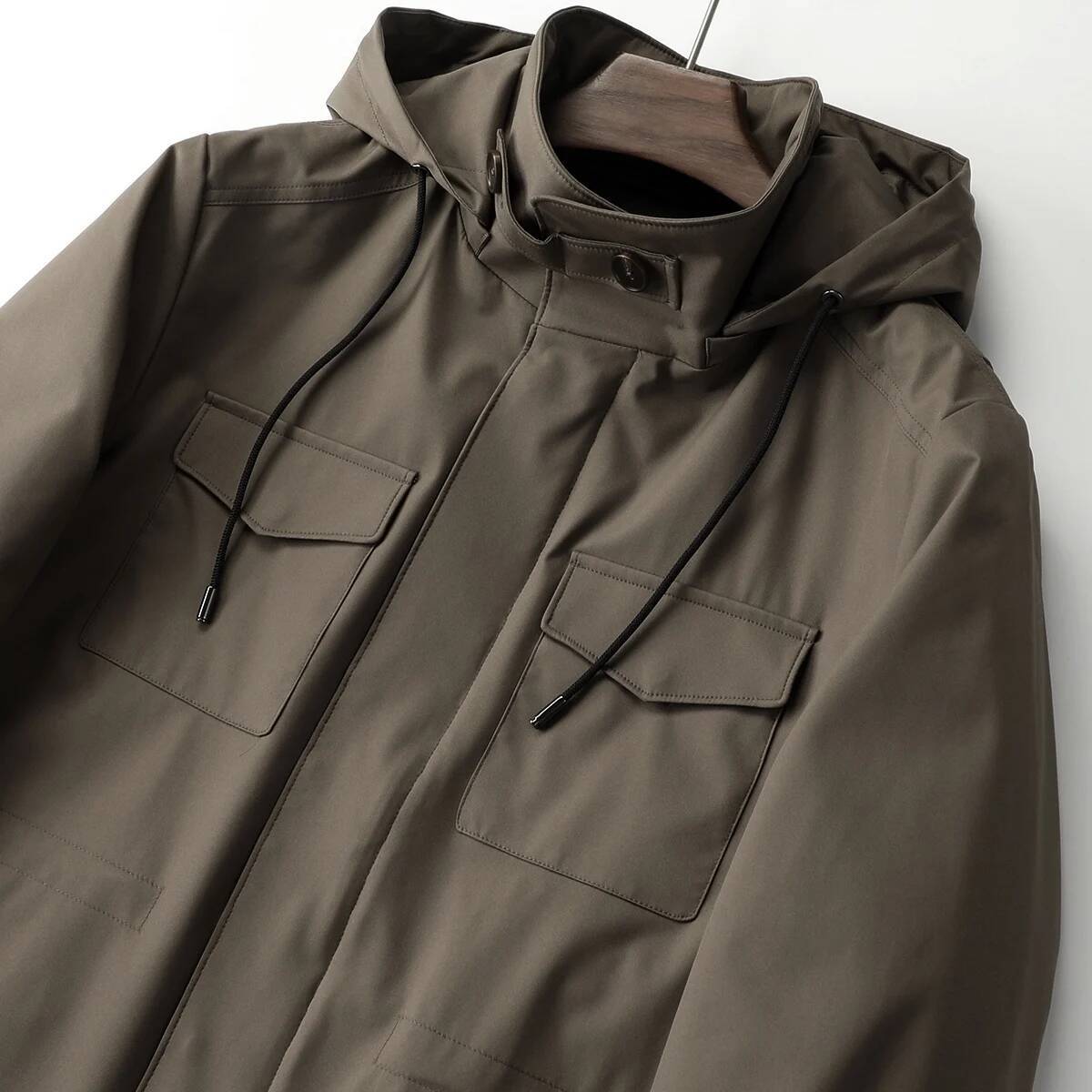 Italian LP 25 Autumn And Winter New Fashion Solid Color Men's Windproof Casual Removable Hooded Jacket