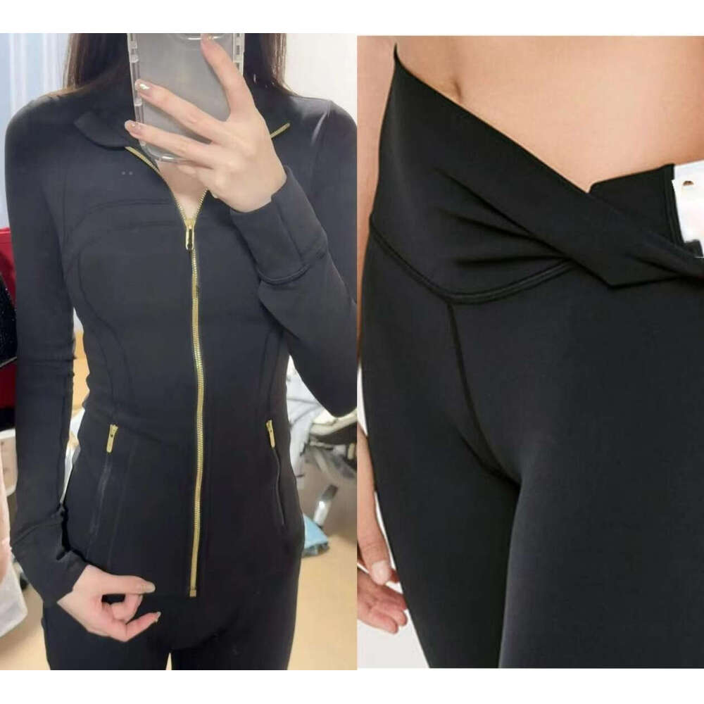 15A women clothes yoga set lemonal jackets set leggings lulunal lemonal pants shorts gym set Shirt Fiess Clothing Jackets Quick-drying set